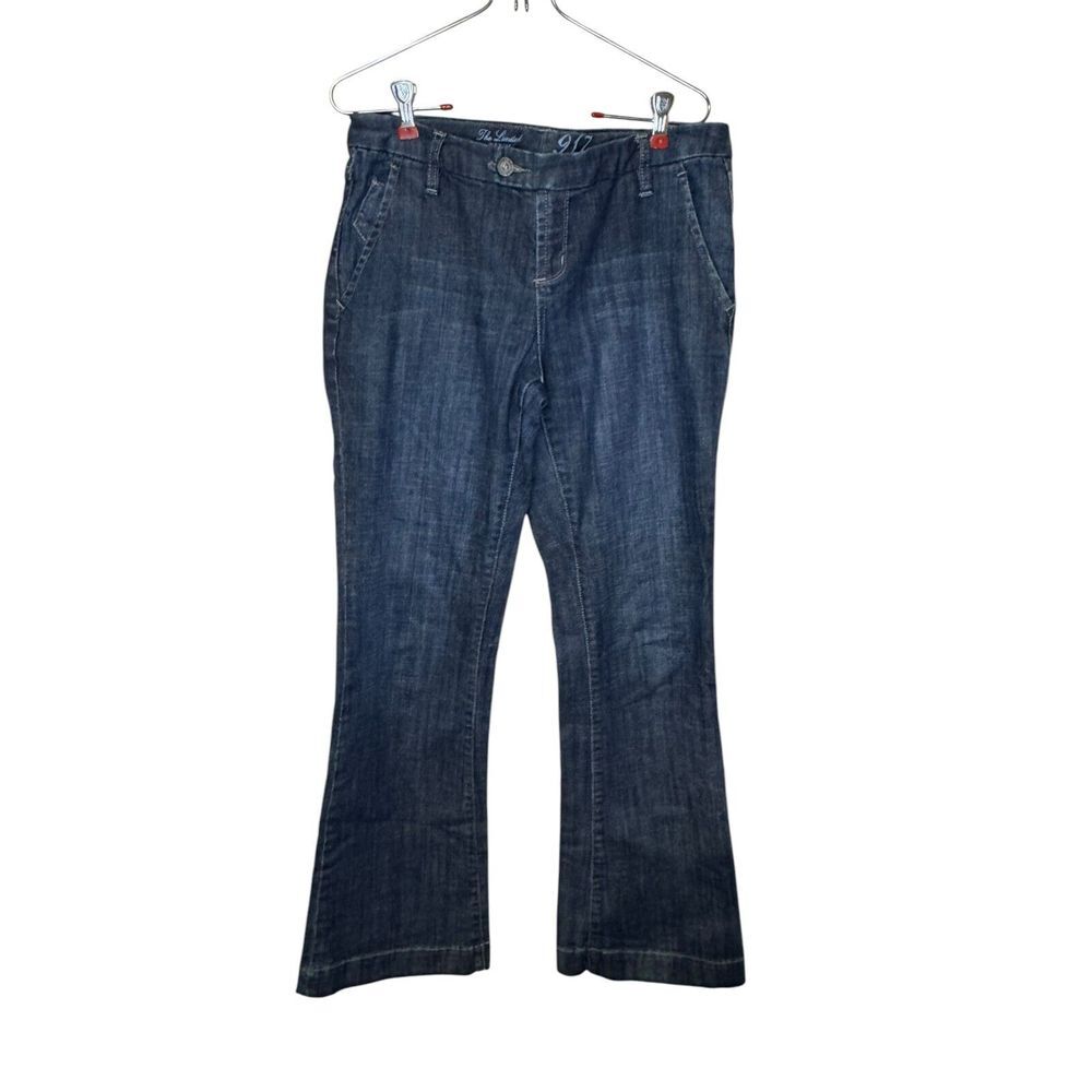 The Limited 917 Women Jeans Flared Leg Mid-Rise Stretch Dark Wash Denim Blue 8R